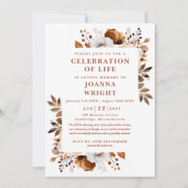 Invitación Elegante Celebración Floral de la Vida Funeral