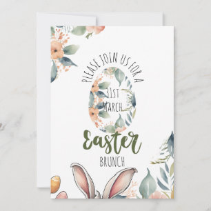 Invitación Elegante Celebración Floral de Pascua
