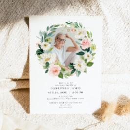 Invitación Elegante celebración floral de Rubor del funeral d