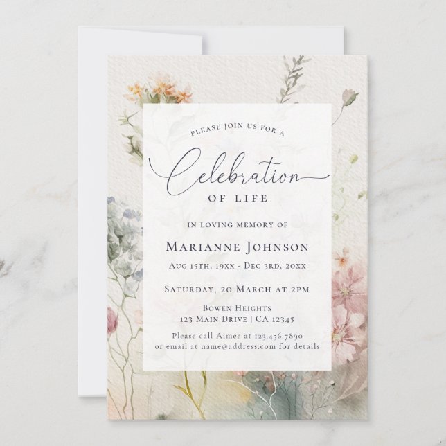 Invitación Elegante celebración floral del monumento a la vid (Anverso)