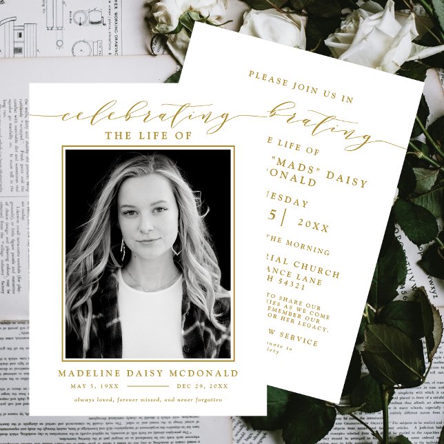 INVITACIÓN ELEGANTE CELEBRACIÓN FOTOGRÁFICA DEL FUNERAL MEMOR (Subido por el creador)