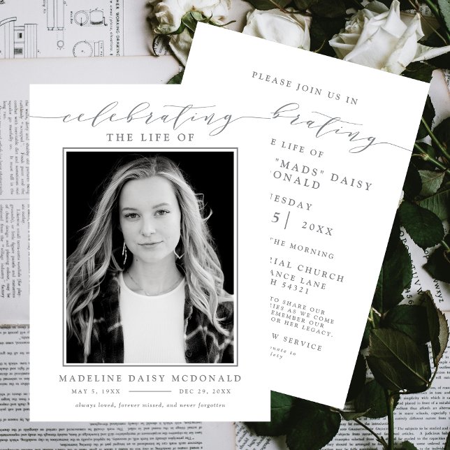 INVITACIÓN ELEGANTE CELEBRACIÓN FOTOGRÁFICA DEL FUNERAL MEMOR (Subido por el creador)