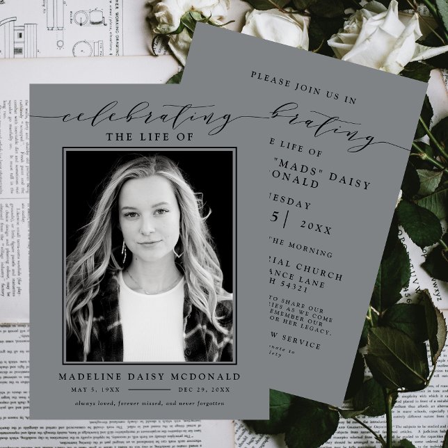 INVITACIÓN ELEGANTE CELEBRACIÓN FOTOGRÁFICA DEL FUNERAL MEMOR (Subido por el creador)