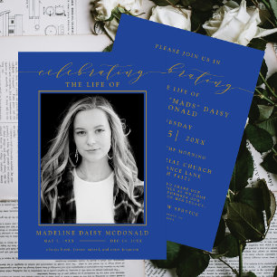 INVITACIÓN ELEGANTE CELEBRACIÓN FOTOGRÁFICA DEL FUNERAL MEMOR