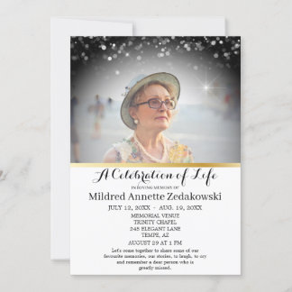 Invitación Elegante celebración funeraria de la vida