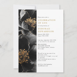 Invitación Elegante Celebración Moderna De La Vida Con Flores