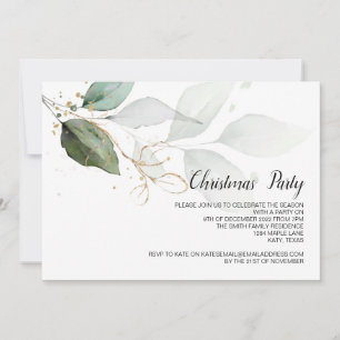 Invitación Elegante celebración verde Fiesta de Navidades