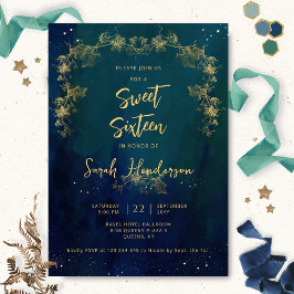 Invitación Elegante Celestial Starry Night Sweet Dieciséis