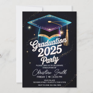 Invitación Elegante cena cósmica Graduación Galaxy Dust Flare