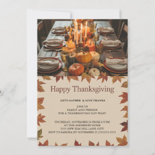 Invitación Elegante cena de Acción de Gracias