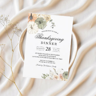 Invitación Elegante cena de Acción de Gracias de Caída