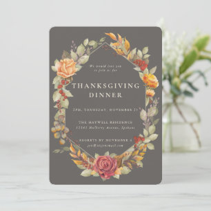 Invitación Elegante cena de Acción de Gracias en la frontera