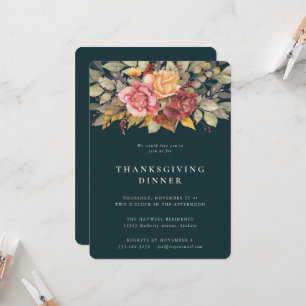 Invitación Elegante cena de Acción de Gracias en la frontera