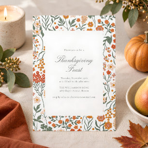 Invitación Elegante cena de Acción de Gracias Escritura de fl
