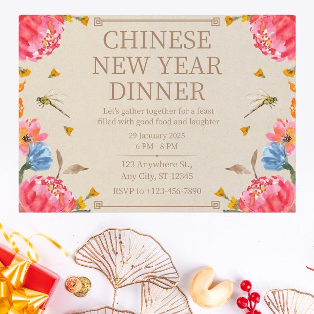 Invitación Elegante cena de Año Nuevo chino pekinés (Subido por el creador)