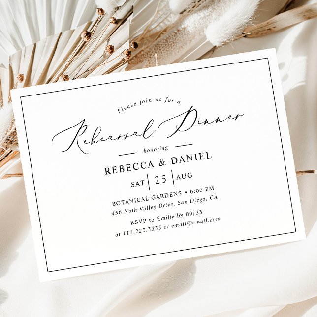 Invitación Elegante cena de Boda blanco y negro (Subido por el creador)