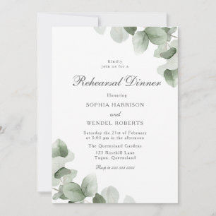 Invitación Elegante cena de Boda de hojas verdes