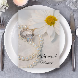 Invitación Elegante cena de Boda de margarita blanca