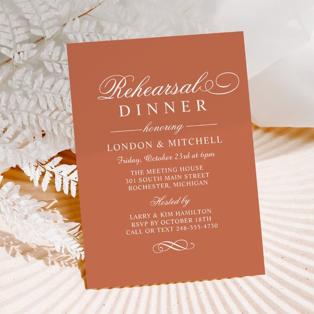 Invitación Elegante cena de Boda de Terracota (Subido por el creador)