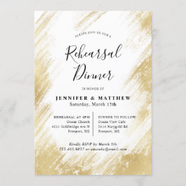 Invitación Elegante cena de Boda dorado y blanco