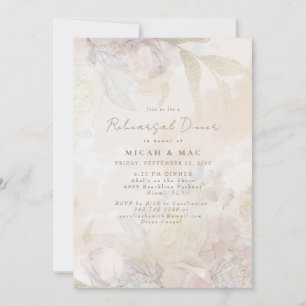 Invitación Elegante cena de Boda floral de Rubor