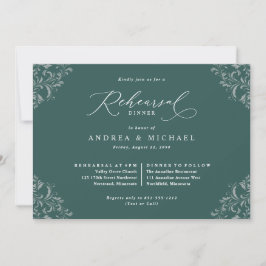 Invitación Elegante cena de Boda verde esmeralda