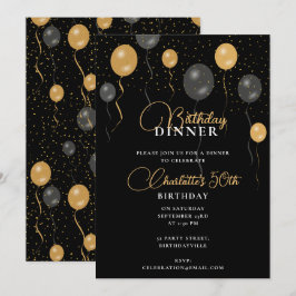 Invitación Elegante Cena de cumpleaños de los Globos de Oro y