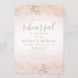 Invitación Elegante cena de ensayo botánico de oro ruidoso