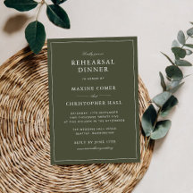 Elegante Cena de Ensayo con Guión Verde Polvorient