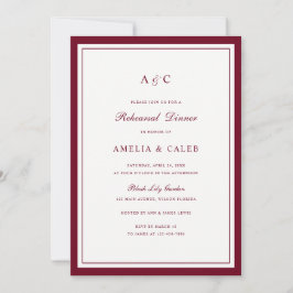 Invitación Elegante cena de ensayo de boda con marco de Borgo