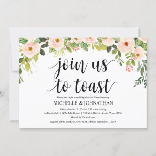Invitación Elegante cena de ensayo de Boda de Rubor invita