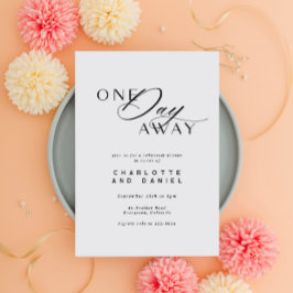 Invitación Elegante cena de ensayo de bodas a un día de dista