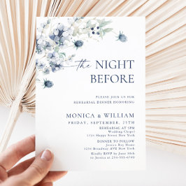 Invitación Elegante cena de ensayo de invierno de Blue Boho a