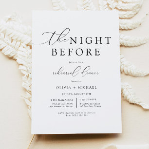 Invitación Elegante Cena de Ensayo de la Noche Anterior