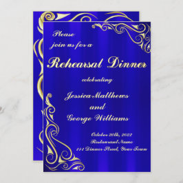 Invitación Elegante cena de ensayo de oro real real