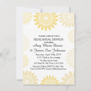 Invitación Elegante cena de ensayo floral abstracta de oro pa