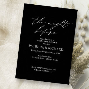 Invitación Elegante Cena de Ensayo la Noche Antes