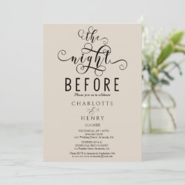 Invitación Elegante Cena de Ensayo la Noche Antes