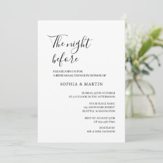 Invitación Elegante Cena de Ensayo la Noche Antes de la Boda