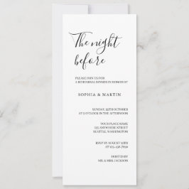 Invitación Elegante Cena de Ensayo la Noche Antes de la Boda