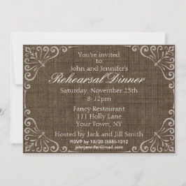 Invitación Elegante cena de ensayo rústico de cosecha