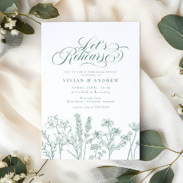 Invitación Elegante cena de ensayo verde de la primavera de l