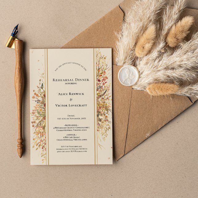 Invitación Elegante cena de estilo rústico de Boda beige de o (Subido por el creador)