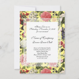 Invitación Elegante cena de gala en el jardín botánico amaril