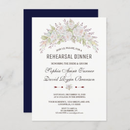 Invitación Elegante cena de la Marina de Roses Blancos Rosa