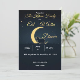 Invitación Elegante cena de oro negro de Eid al-adha