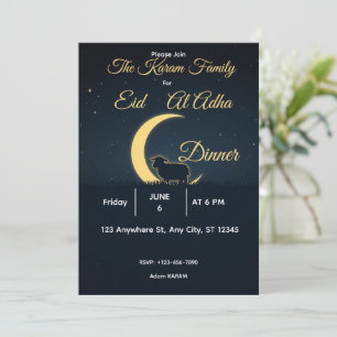Invitación Elegante cena de oro negro de Eid al-adha