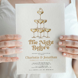 Invitación Elegante cena de prueba de champán de oro