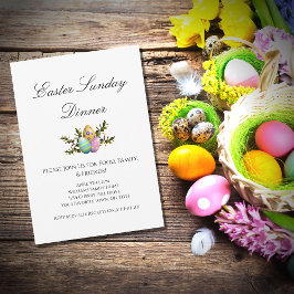 Invitación Elegante cena de vacaciones de huevos decorados en
