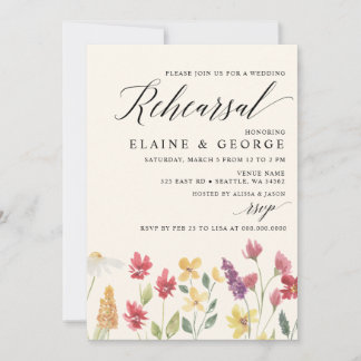Invitación Elegante cena de verano de flores silvestres de bo